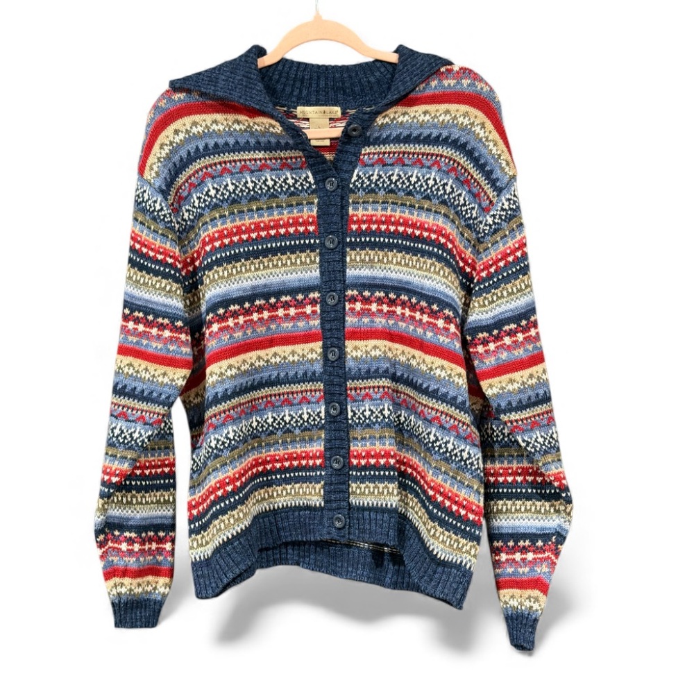 Mountain Lake Women’s‎ Multicolored Cardigan Sweater Cabin Cozy Size Large
